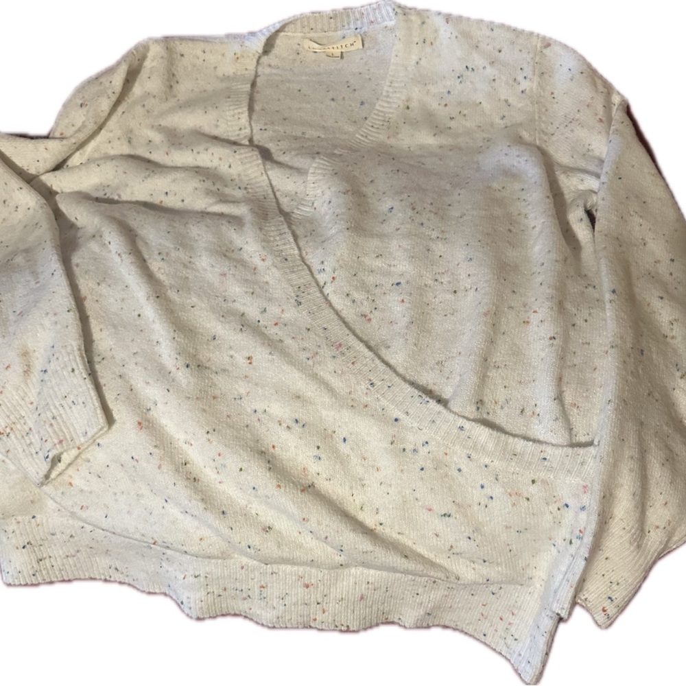 lovestitch Cream V-Neck Sweater